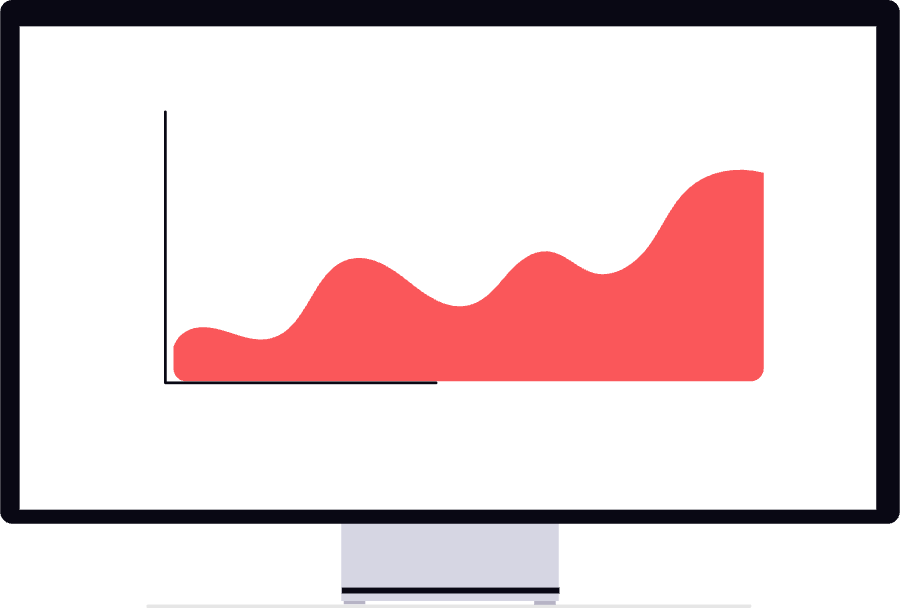 Ilustración de gráfico de crecimiento